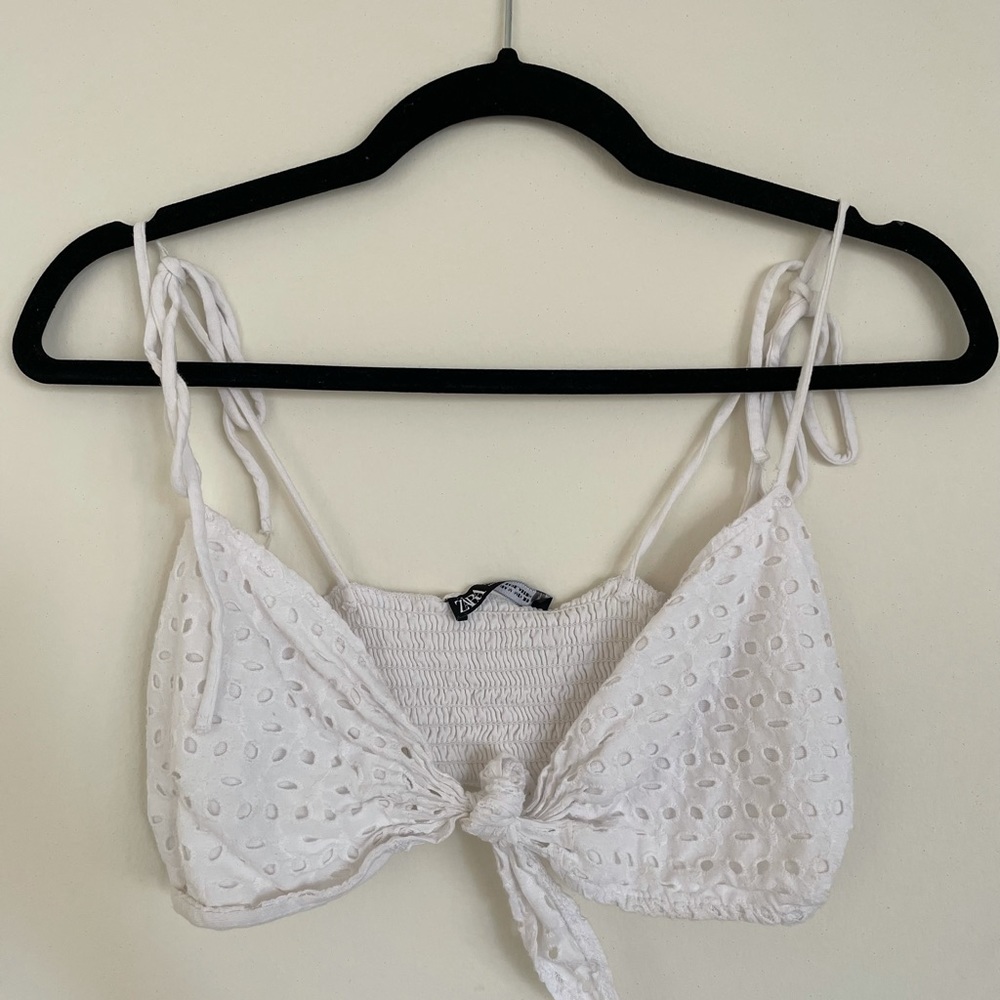 White Tie Crop Top